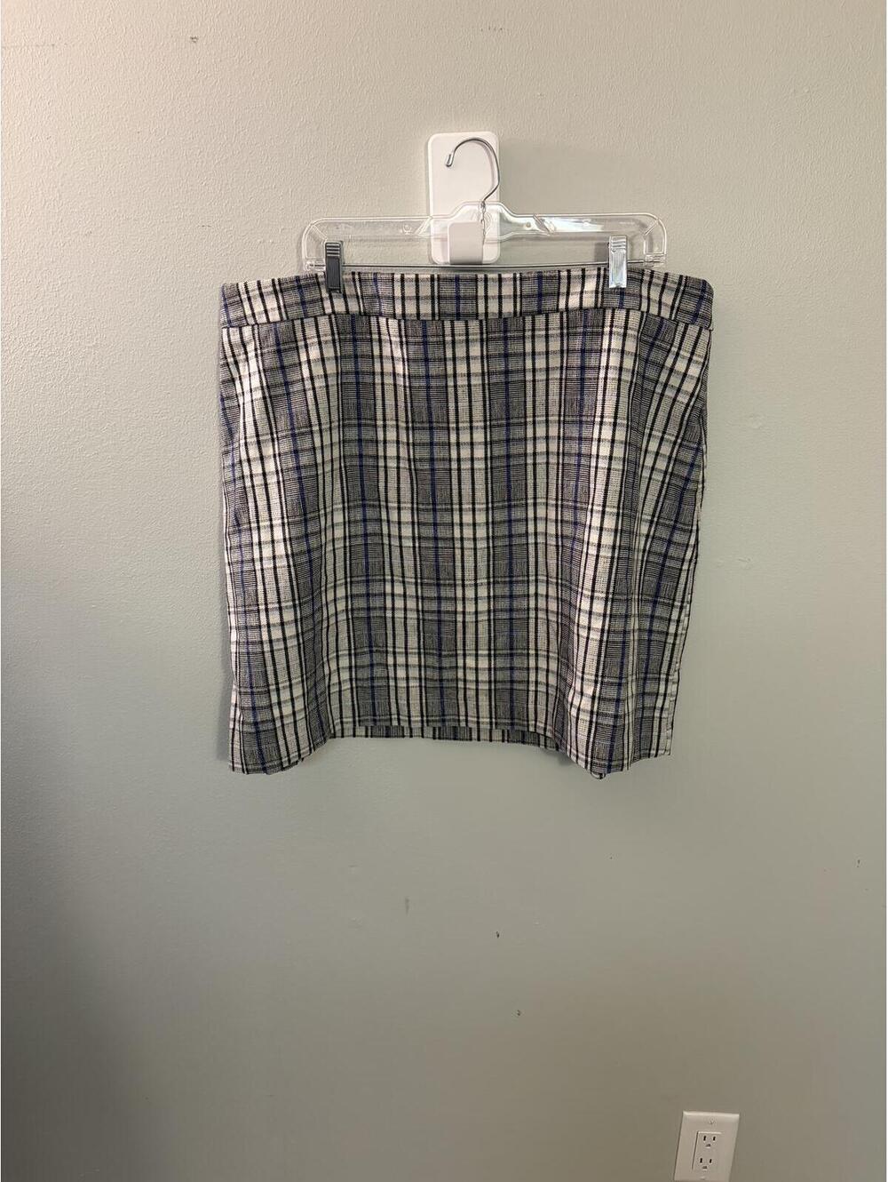 Nine West Plaid Tailored Mini Skirt Size XXL